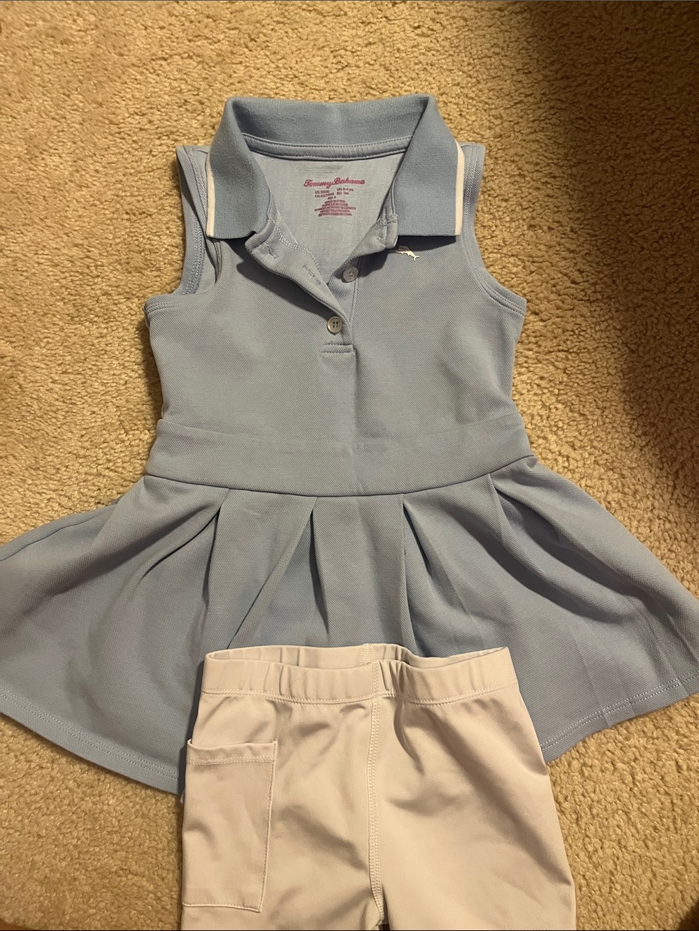 Tommy Bahama Light Blue Polo Dress with White Trim